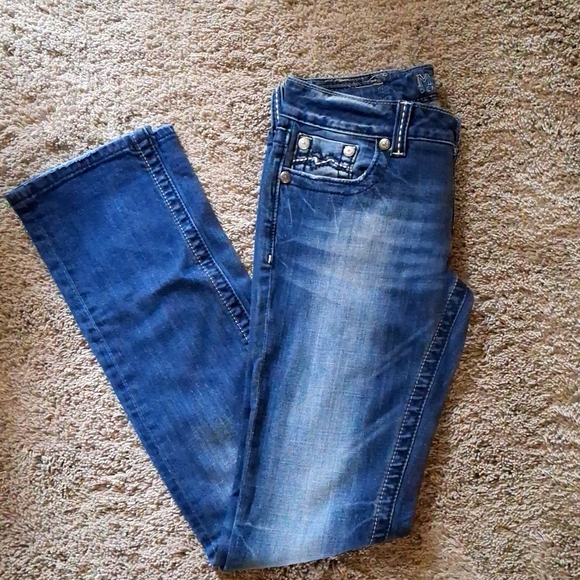 EUC MISS ME Size 28 Straight Blue Jeans - Picture 10 of 15